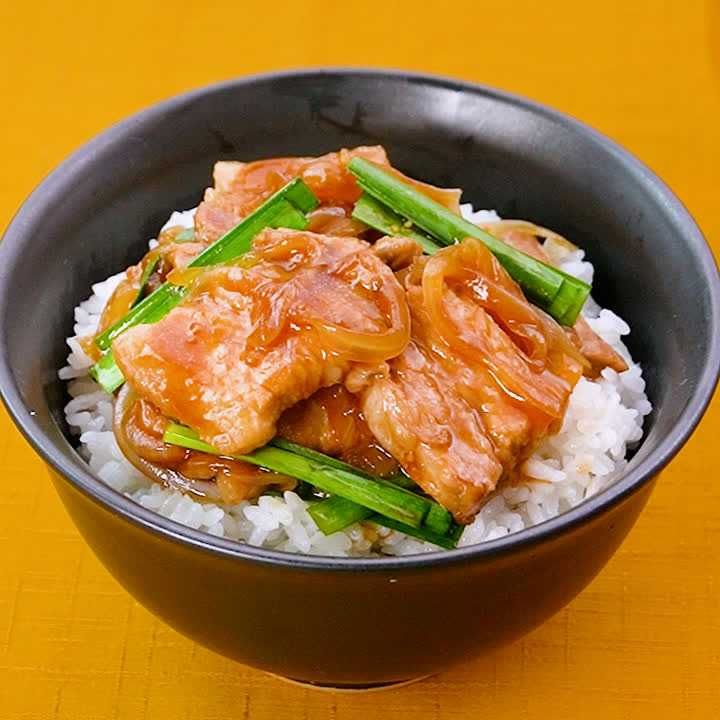 豚バラブロックの照りタレみそ焼き