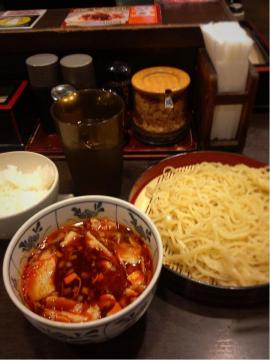 素麺で＊坦々つけ麺風