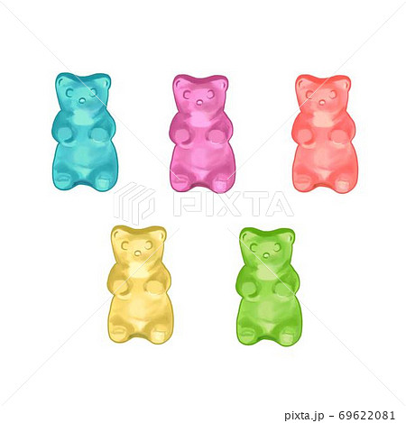 30個 くまグミ グラデーション デコパーツ アソートハンドメイドパーツ たべものパーツ シュガーグミLittle Color