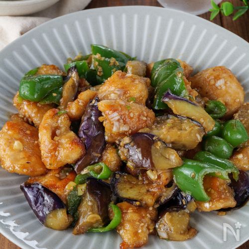 とろなすピーマンと香味野菜の中華炒め！かごよんフライデ