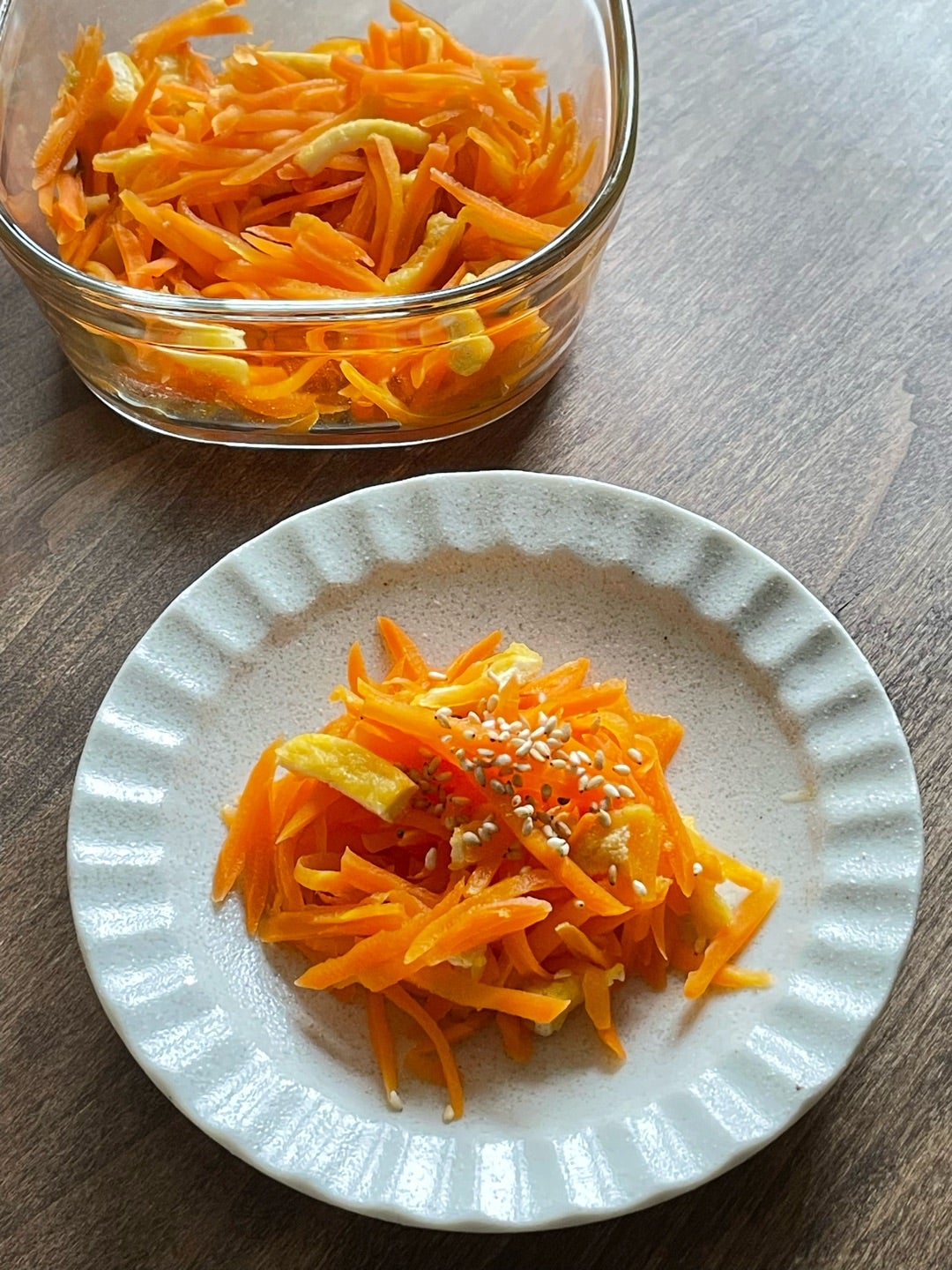 冷凍作り置き 嫌い克服！にんじんと油揚げの蒸し炒め