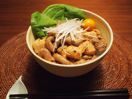 鶏胸と金柑の味噌ダレ炒め