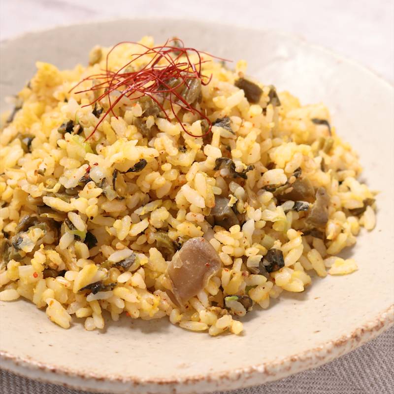 キムチ高菜明太子チャーハン : Mikageマダムの夕食レシピ