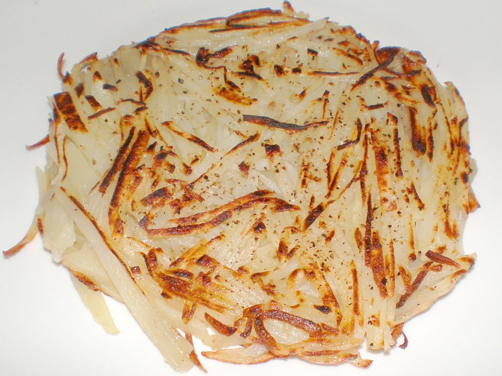 フライパンで簡単に。ほうれん草入りハッシュドポテトママリ