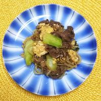 牛肉と長芋のオイスターソース炒め