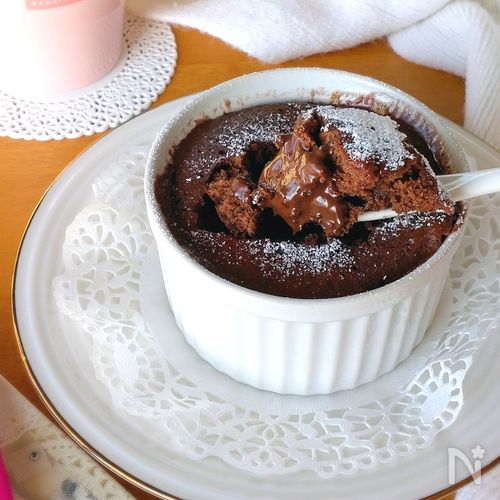 レンジで簡単 フォンダンショコラなカップケーキ