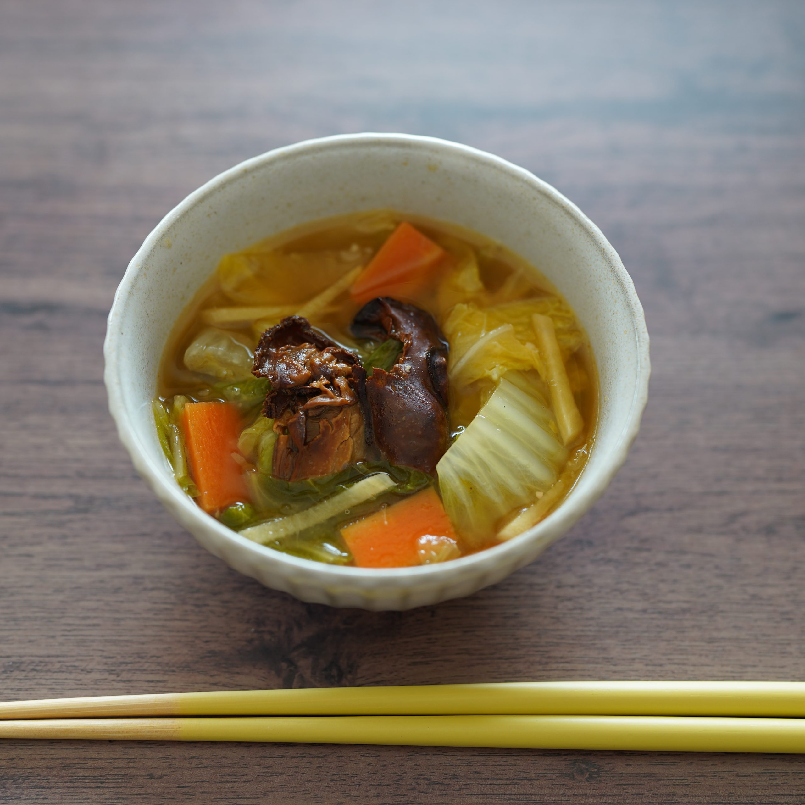 豚バラ白菜の牛だしスープ うちのごはん使用