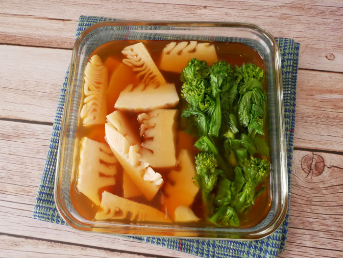 レンジで簡単！ 春の副菜を作り置き♪「たけのこと菜の花のお浸し」 今週の作り置きダイエット、フィットネス、ヘルスケアのことならFYTTE-フィッテ