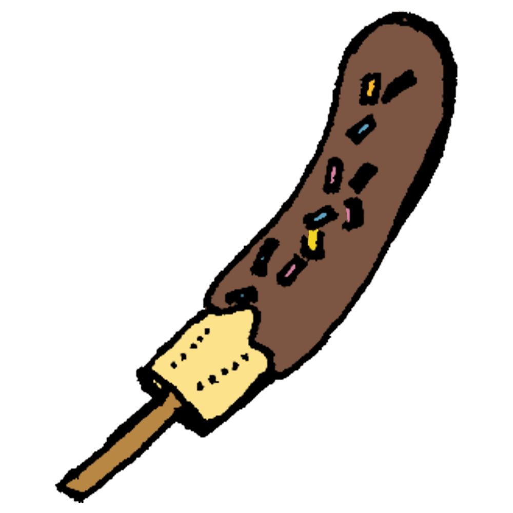 チョコバナナのイラスト縁日の食べ物8月季節素材のプチッチ