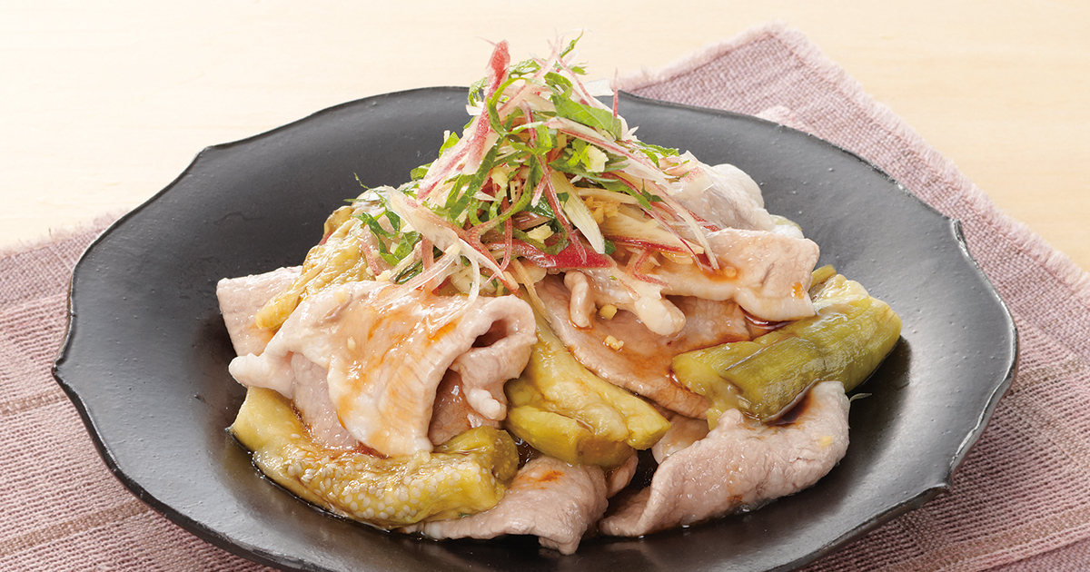 肩ロースしゃぶしゃぶ肉となすの煮浸し豚肉通販 和豚もちぶた 公式 国産豚肉のお取り寄せ・お歳暮・お中元・ギフトなど贈り物に人気