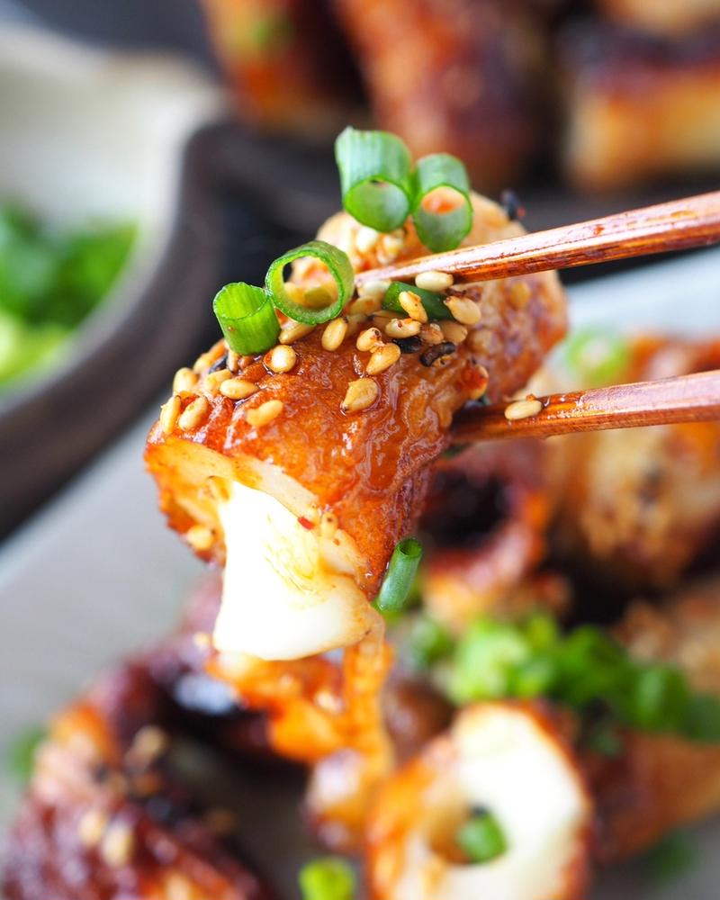 簡単おつまみ！ チーズちくわの甘辛焼き