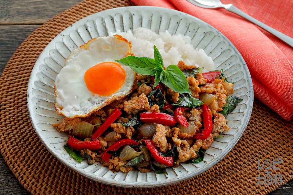 ♡すぐでき！ガパオ風ライス♡簡単レシピ時短節約丼ひき肉ピーマンMizukiオフィシャルブログ 「♡奇跡のキッチン♡」