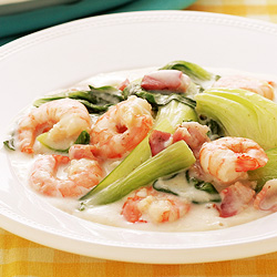 えびとチンゲン菜の塩炒め