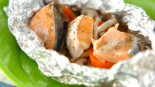 とろーりチーズの鮭のホイル焼き