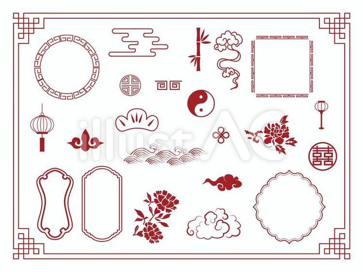 パンダさんの中華風アイコン レッド イラスト素材7103592- フォトライブラリ