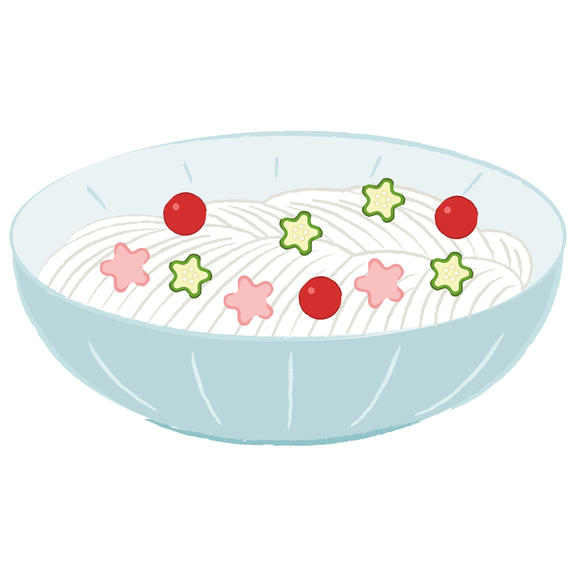 かわいい そうめんイラスト・フリー素材なら「シンテリ」