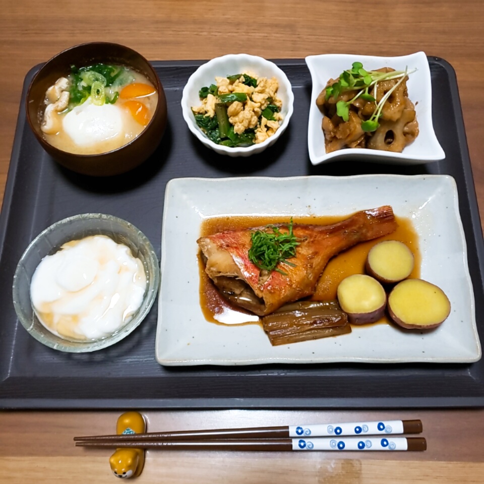 子持ち黒カレイの煮付けの献立＆おまけコーナー美味しいごはん