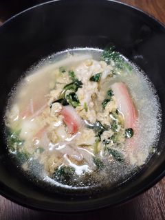 豆苗シャキッ！玉子と豆苗の中華スープ♡