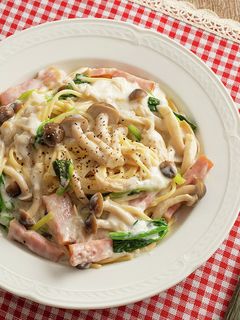 しいたけの和風クリームパスタ