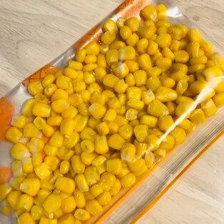 コーンの缶詰残ったら~♪ 冷凍しちゃいましょ☆