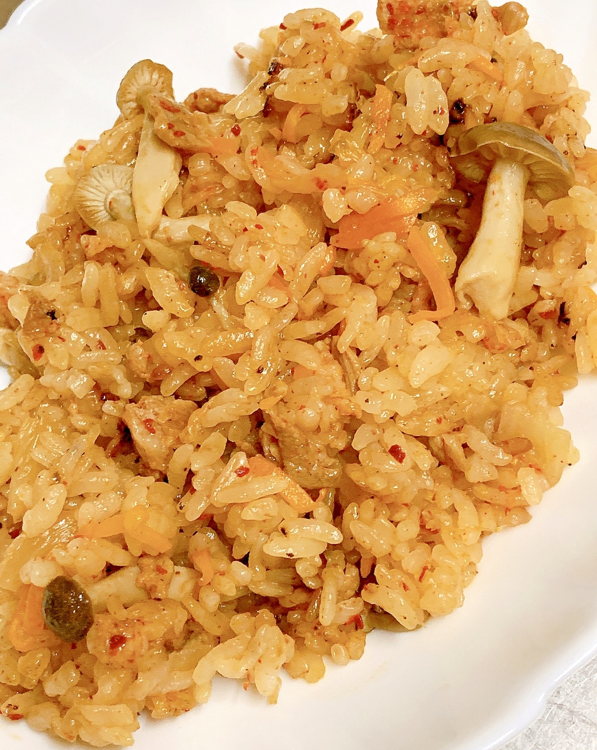 きのこと豚キムチの炊き込みご飯。 by しあわせな食卓クックパッド簡単おいしいみんなのレシピが392万品