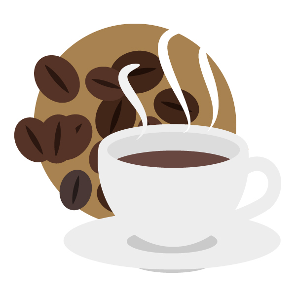 コーヒー豆・3個・シンプル・シルエット：イラスト無料