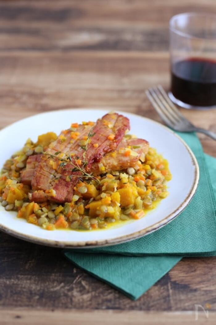 レンズ豆たっぷりのキーマカレ