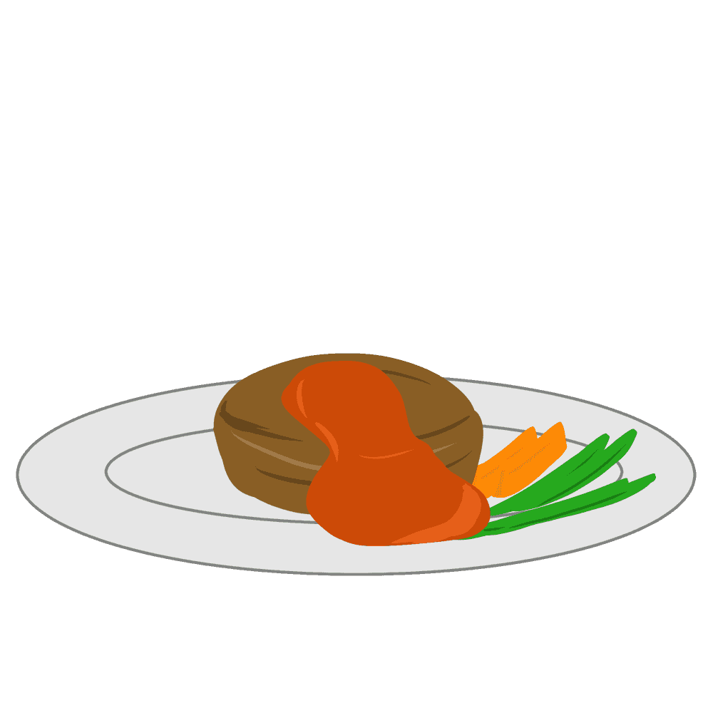 ハンバーグセットイラストのフリー素材イラストイメージ