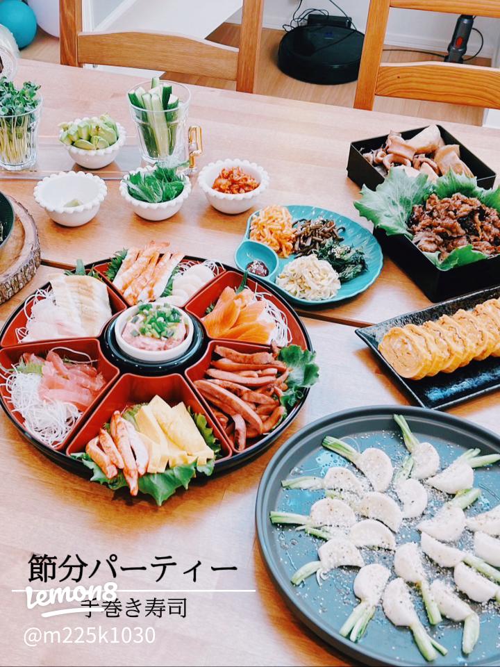 ひな祭りごはん♡手巻き寿司パーティー4人育児で3人年子のお母さん