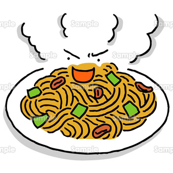 食事☆和食・中華シリーズ☆海鮮塩焼きそば：イラスト無料