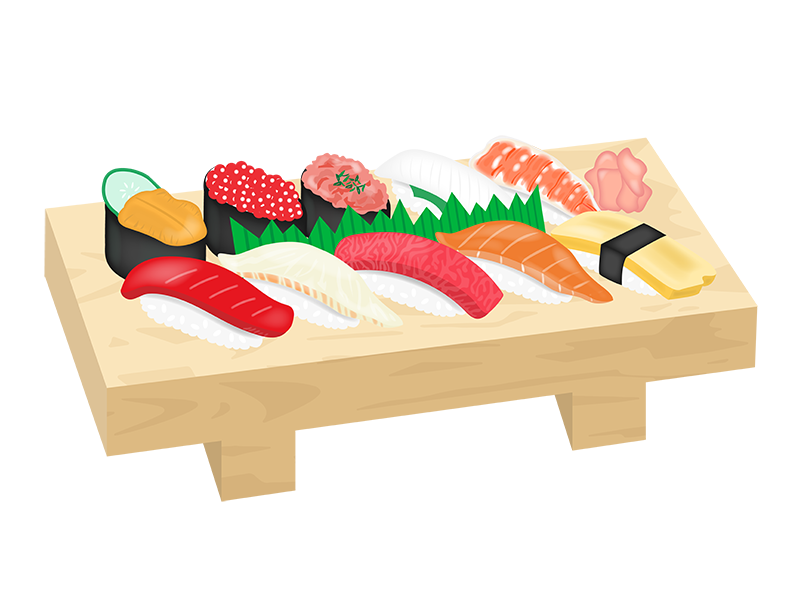 トロの握り寿司イラストのフリー素材イラストイメージ