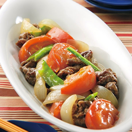 牛肉と夏野菜のオイスター炒め