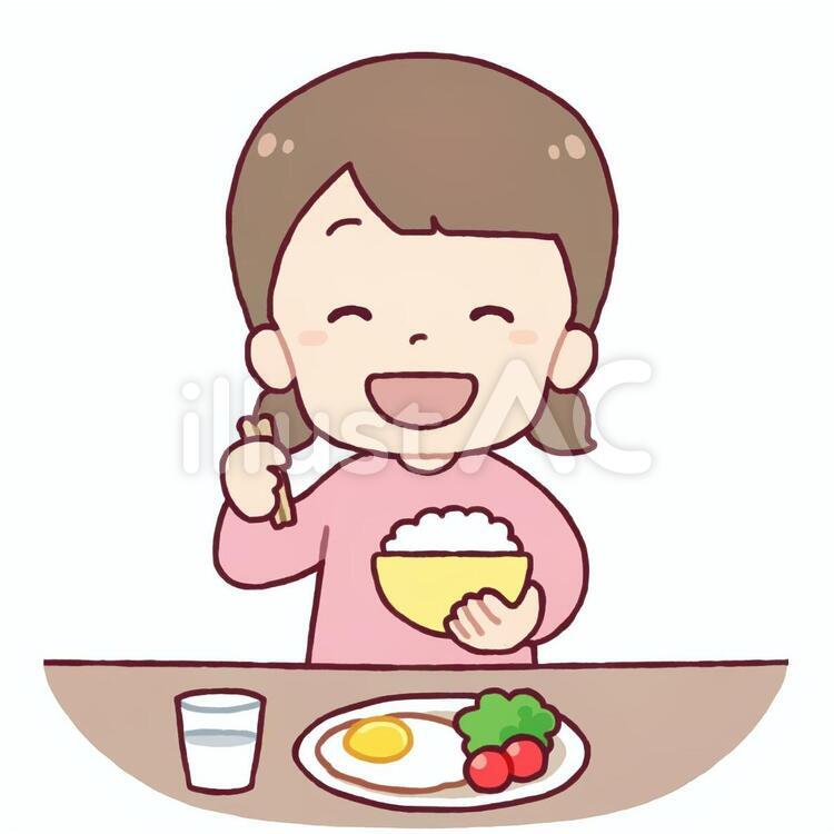 美味しそうにご飯を食べる子どものイラストのイラスト素材94963356- PIXTA