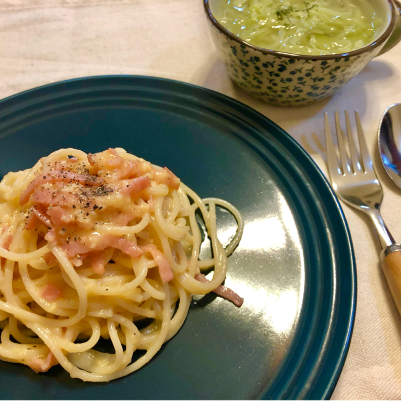 生クリーム不要！「卵」「粉チーズ」「バター」でつくる“濃厚カルボナーラ”レシピ