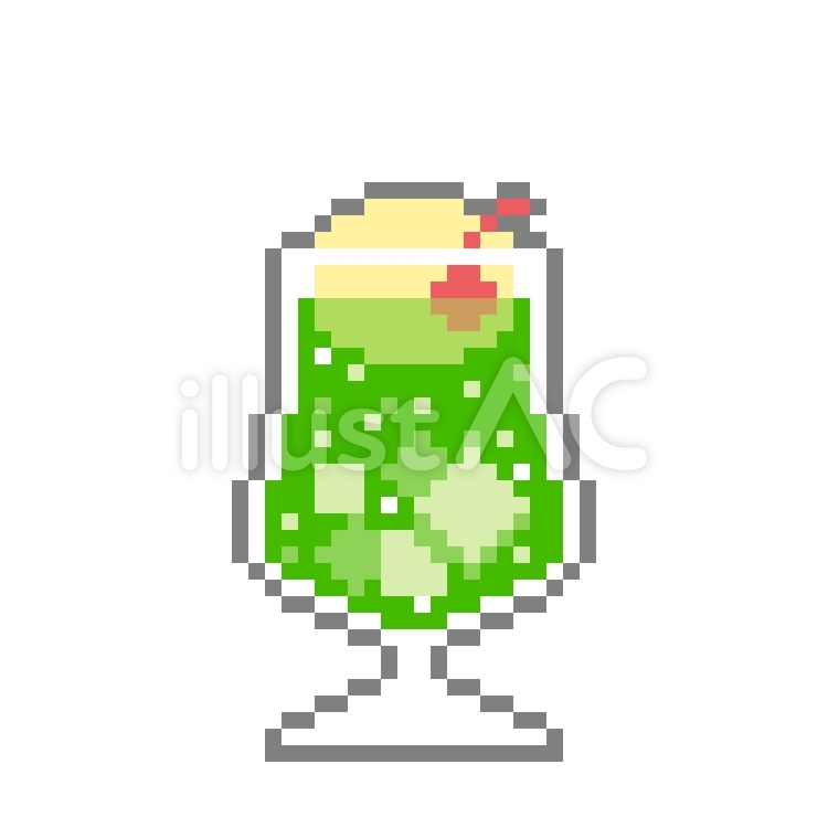 クリームソーダ メロンソーダ イラスト アート レトロ イラストAC 手書きイラスト クリームソーダ メロンソーダ 昭和