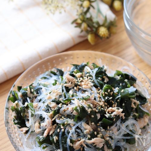 きゅうりとわかめと春雨の酢の物