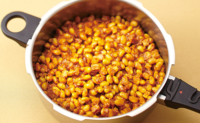 大豆とベーコンの洋風煮豆編:大豆の水煮レシピが最高!アイリスオーヤマPC-MA2電気圧力鍋 の力恐るべし