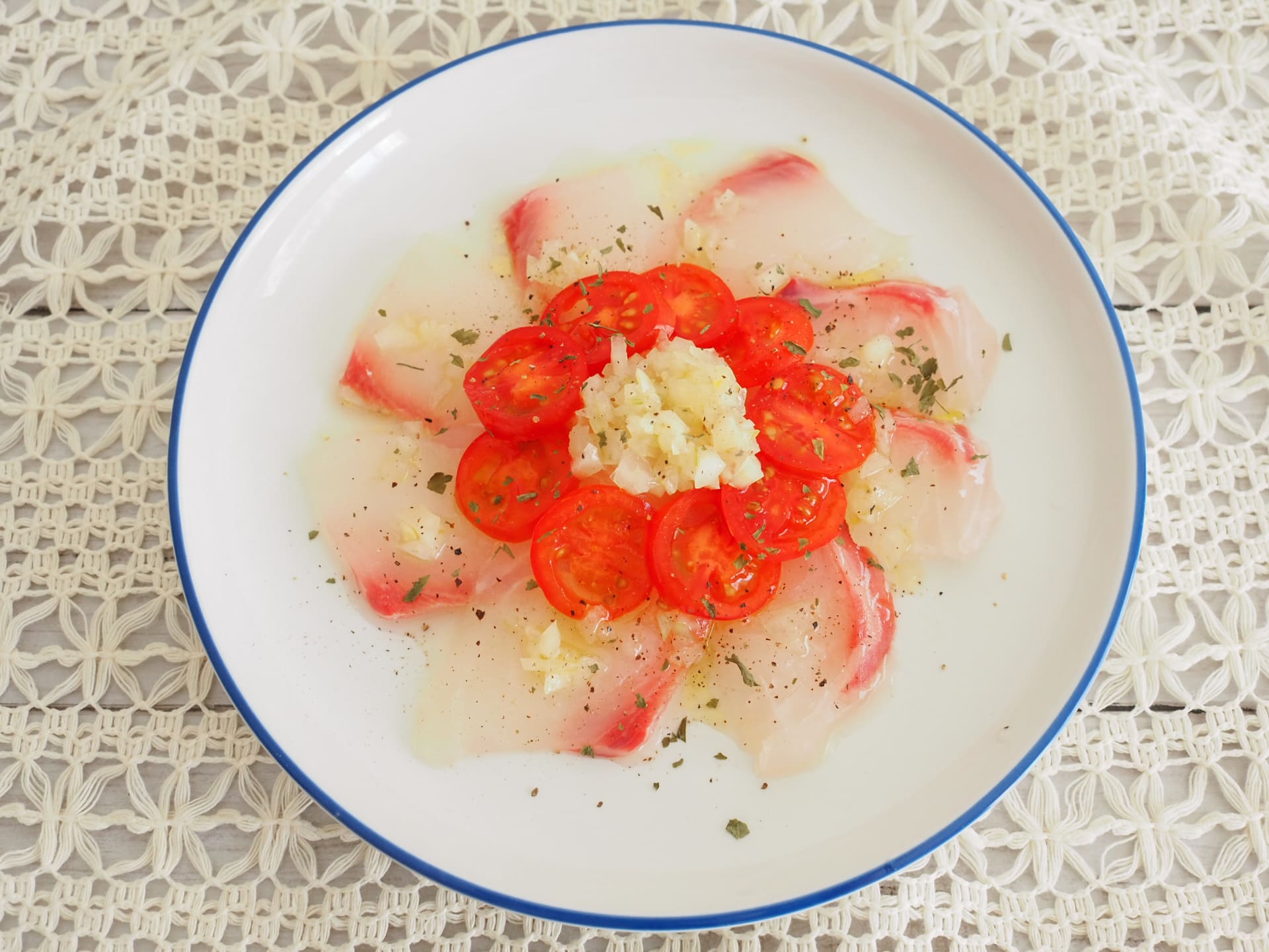 鯛のカルパッチョ いよかん風味