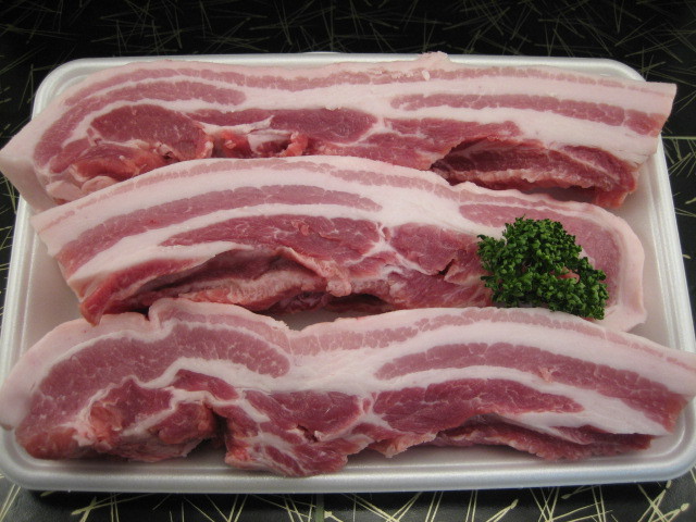 輸入 豚バラ ブロック 1枚 約4.0kg〜5.5kg- 北海道4129屋さん