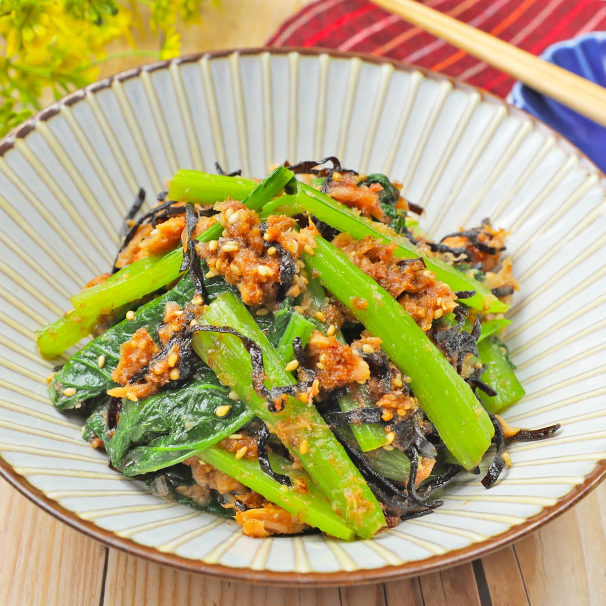 簡単小松菜のわさび漬けレシピ