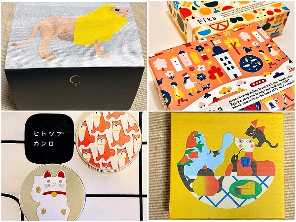 絵の具で描いてみた。「チョコ菓子4種」I drew Japanese chocolate sweets with paint