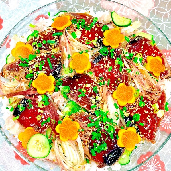 香味野菜と漬けまぐろの手こねずし