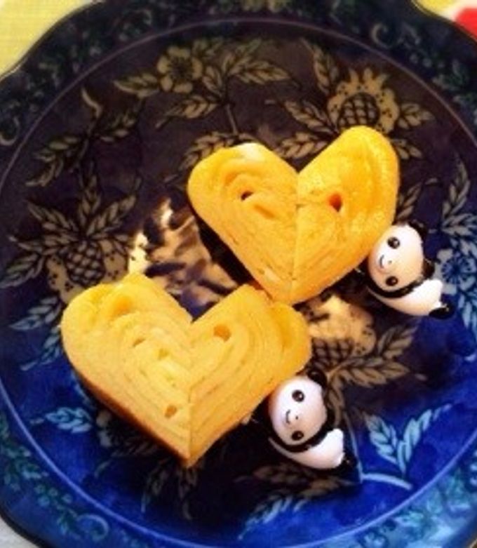 開けてキュン♡ ハート形の卵焼き