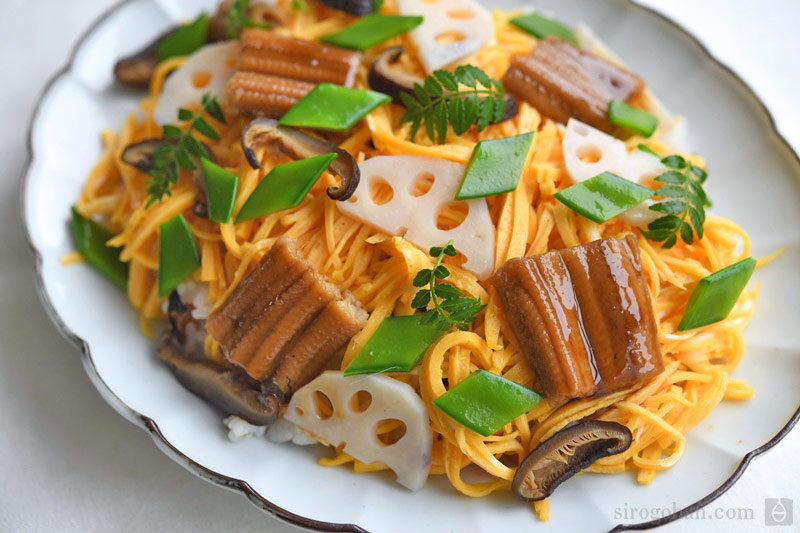 みず菜ごはんの穴子丼