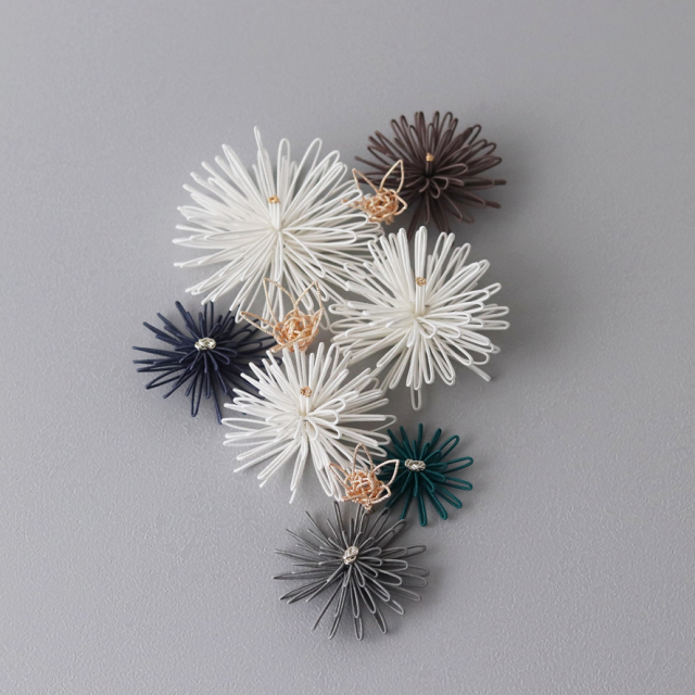 連続抱きあわじ結びのチョーカー 水引アクセサリーを夏休み工作に