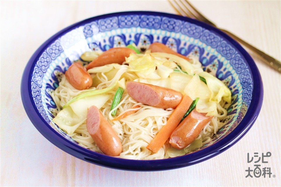 簡単！ウィンナーのそうめんチャンプルー☆