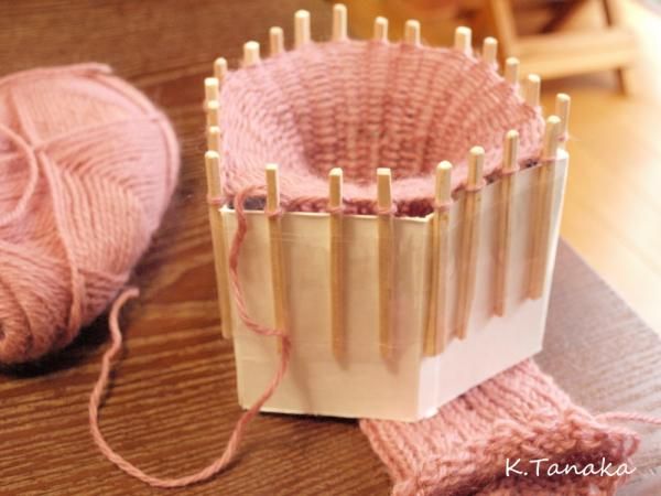 毛糸 編み物 簡単 牛乳パックTikTok