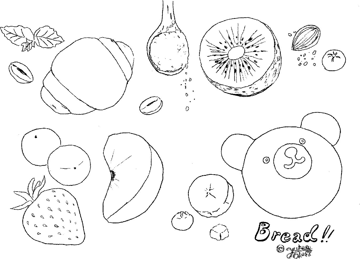 ぬりえ 食べ物 おにぎりいろいろ イラスト素材6999037- フォトライブラリ