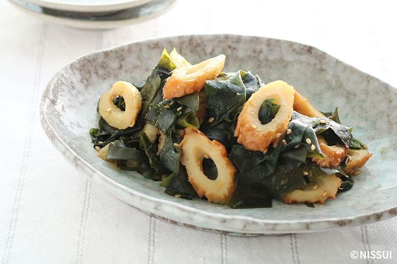 ヘルシーおかず さっぱり美味しい！わかめとひじきの酢の物