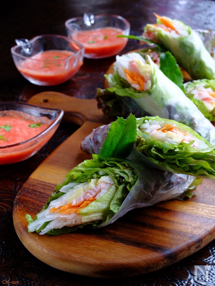 生春巻きたっぷりセット＋ナンプラー ライスペーパーｘ2、チリソース2種、ナンプラー各1ドーバーフィールド通販部